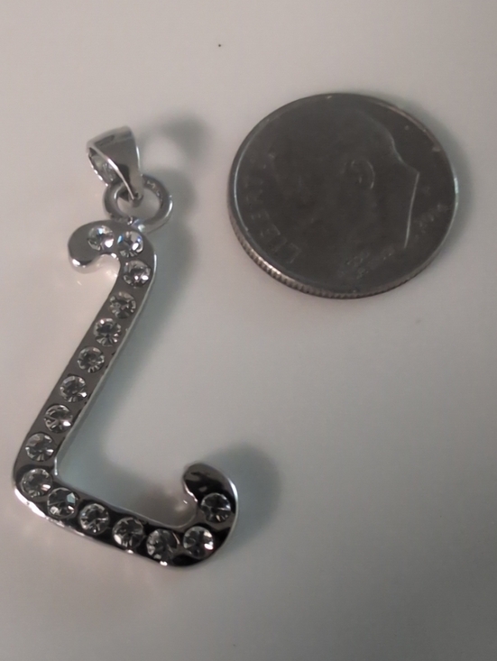 Source Unknown Jewelry - Sterling Silver Crystal Initial 'L' Pendant- Elegant Women Jewelry